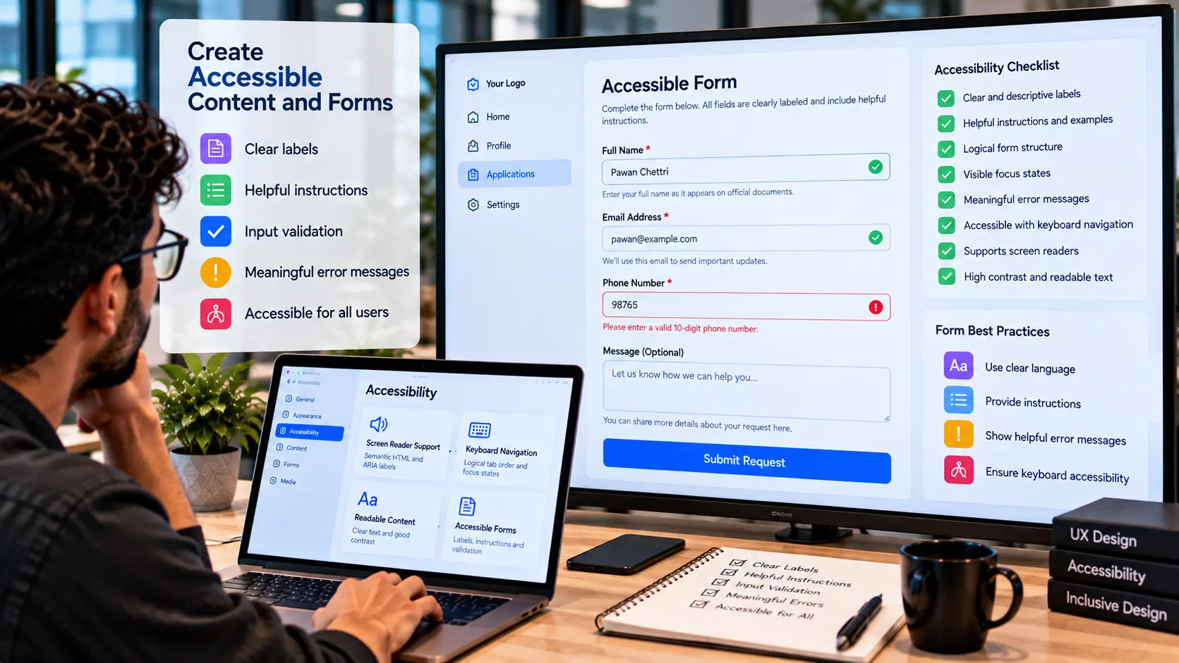 Accessible content and forms in digital products