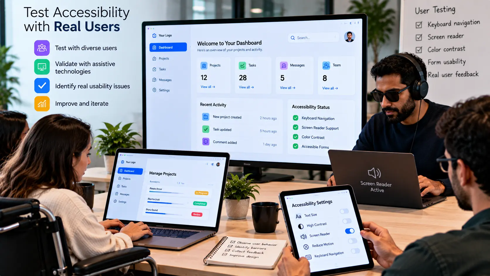 Testing digital product accessibility with real users